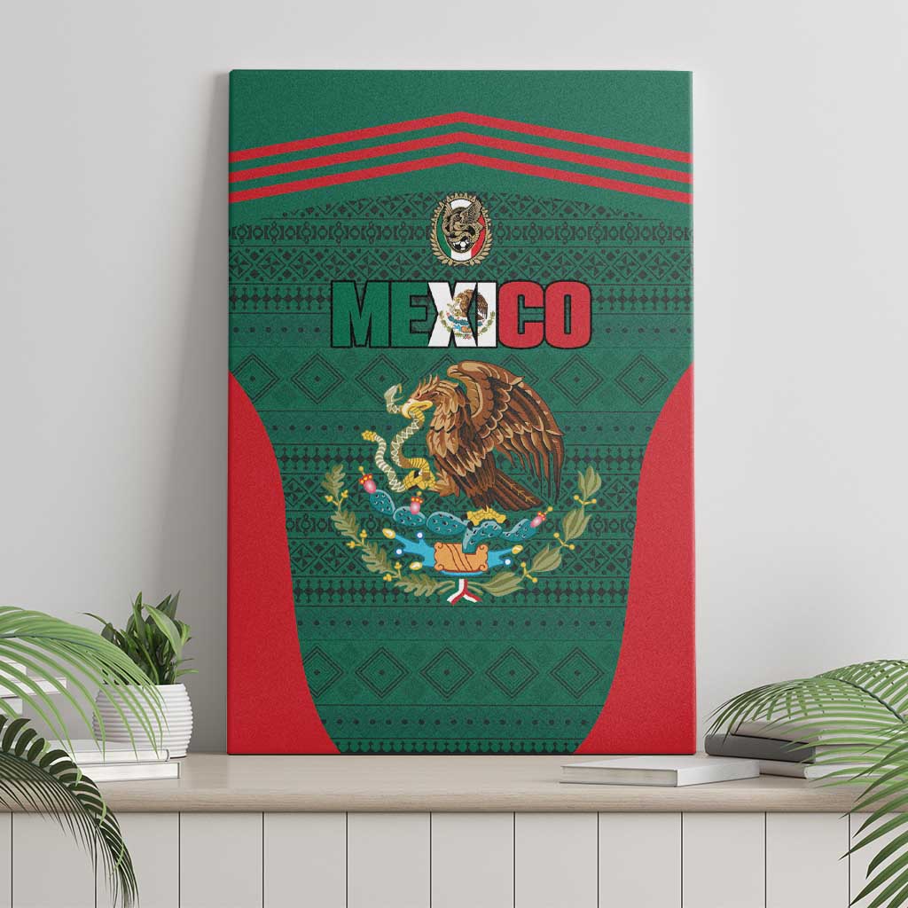 Mexico Football Canvas Wall Art Aztec Eagle Spirit - Wonder Print Shop
