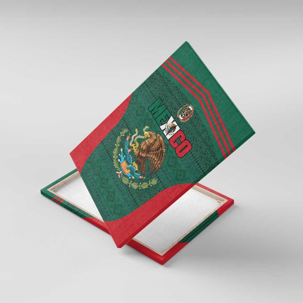 Mexico Football Canvas Wall Art Aztec Eagle Spirit - Wonder Print Shop