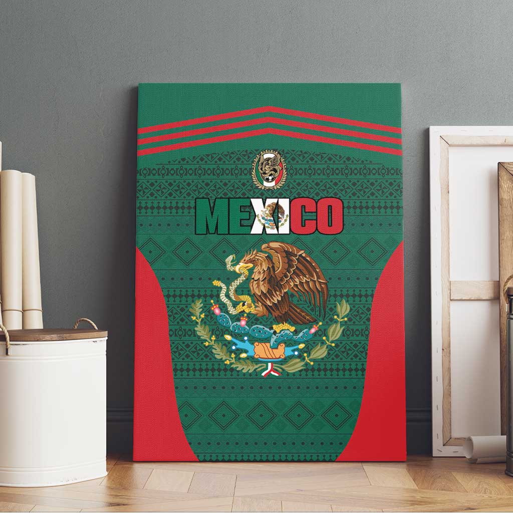 Mexico Football Canvas Wall Art Aztec Eagle Spirit - Wonder Print Shop