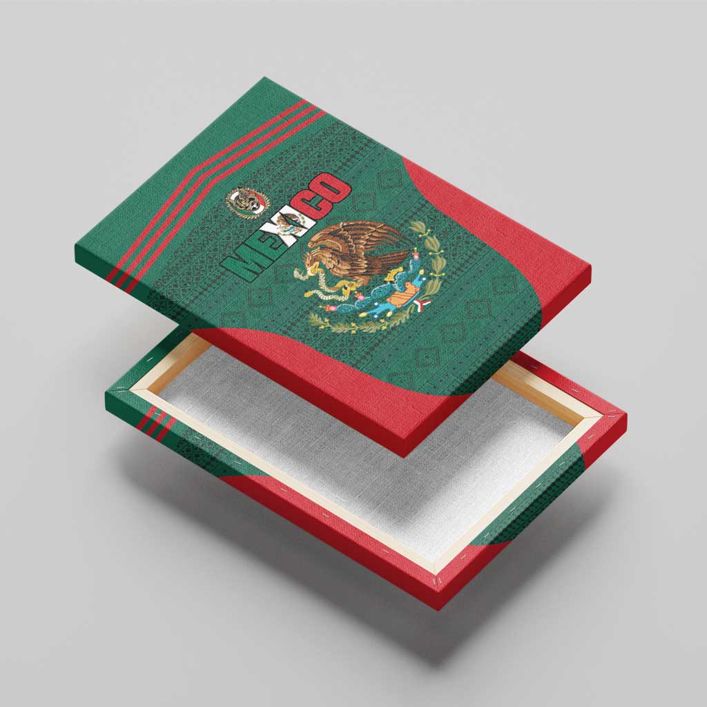 Mexico Football Canvas Wall Art Aztec Eagle Spirit - Wonder Print Shop