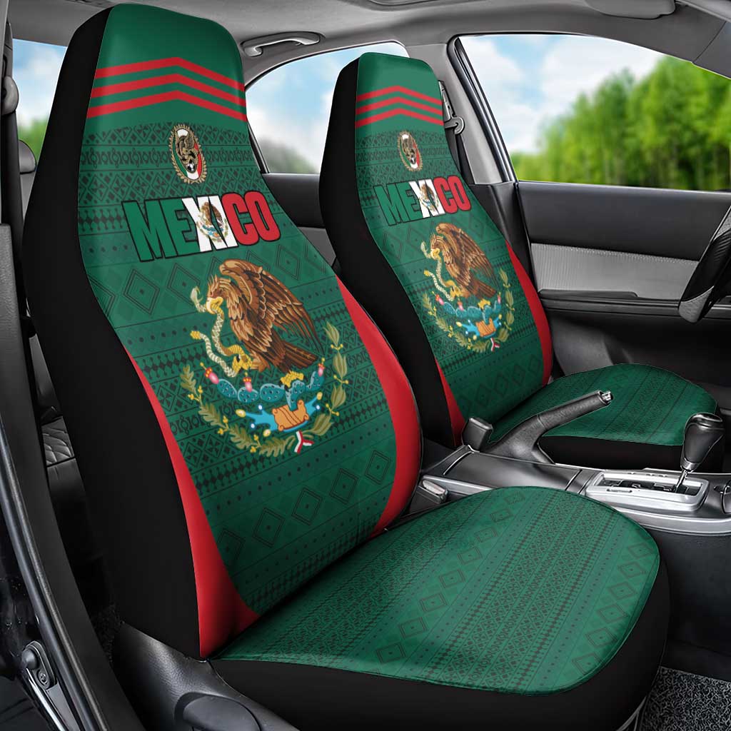 Mexico Football Car Seat Cover Aztec Eagle Spirit - Wonder Print Shop