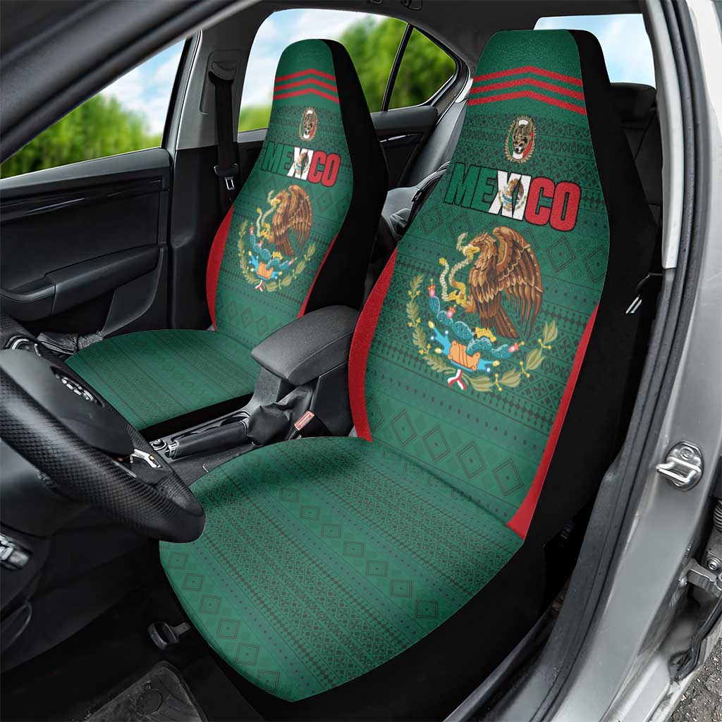 Mexico Football Car Seat Cover Aztec Eagle Spirit - Wonder Print Shop