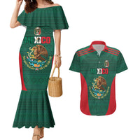 Custom Mexico Football Couples Matching Mermaid Dress and Hawaiian Shirt Aztec Eagle Spirit - Wonder Print Shop