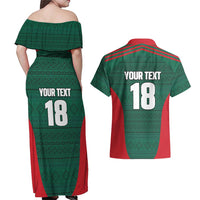 Custom Mexico Football Couples Matching Off Shoulder Maxi Dress and Hawaiian Shirt Aztec Eagle Spirit - Wonder Print Shop