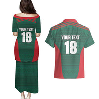 Custom Mexico Football Couples Matching Puletasi and Hawaiian Shirt Aztec Eagle Spirit - Wonder Print Shop