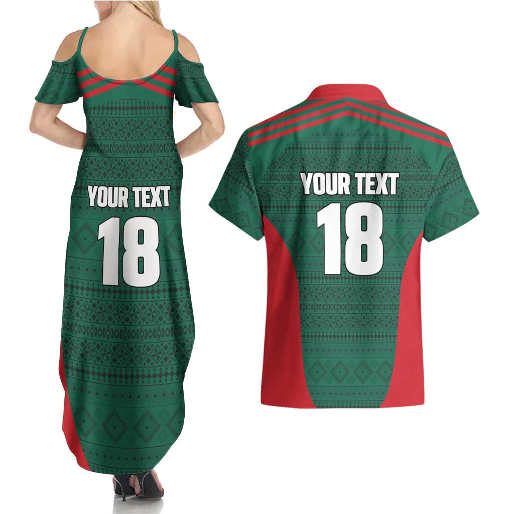 Custom Mexico Football Couples Matching Summer Maxi Dress and Hawaiian Shirt Aztec Eagle Spirit - Wonder Print Shop