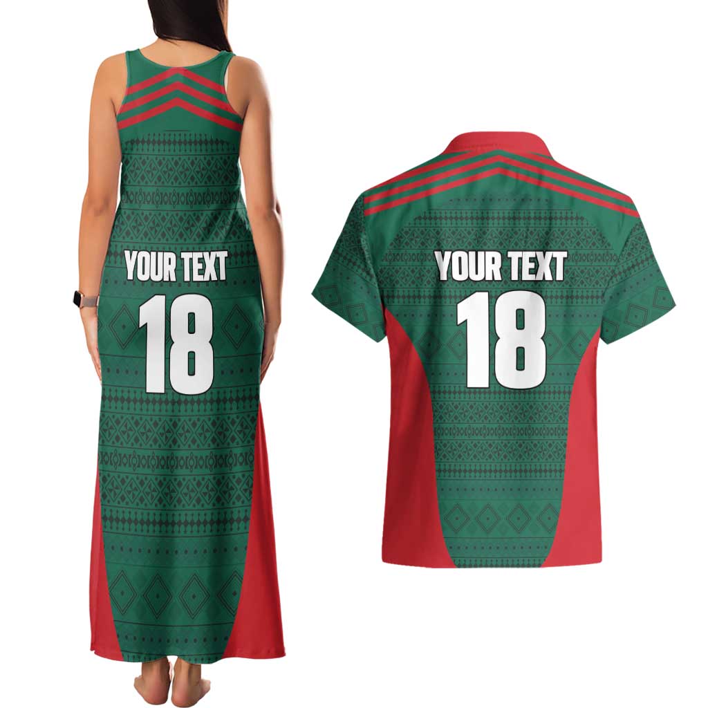 Custom Mexico Football Couples Matching Tank Maxi Dress and Hawaiian Shirt Aztec Eagle Spirit - Wonder Print Shop