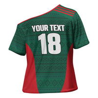 Custom Mexico Football Cross Shoulder Shirt Aztec Eagle Spirit - Wonder Print Shop