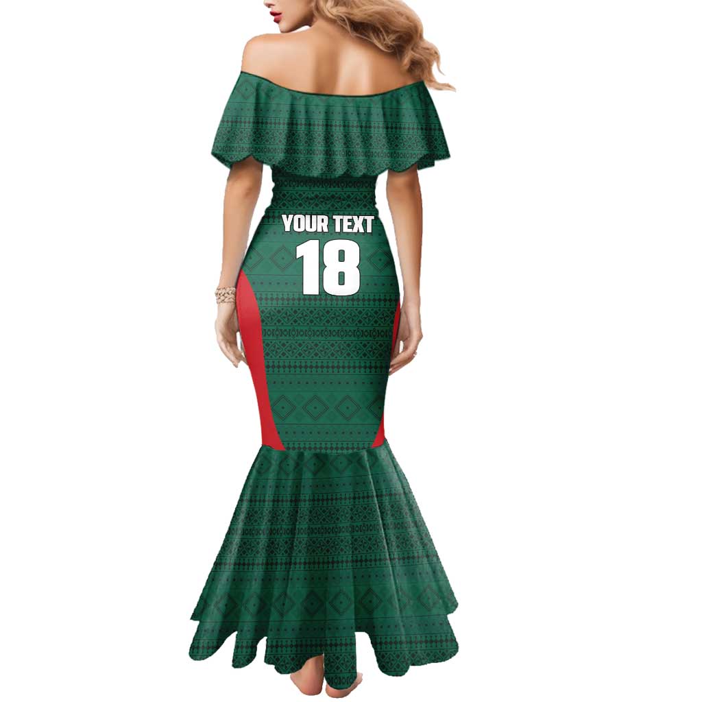 Custom Mexico Football Family Matching Mermaid Dress and Hawaiian Shirt Aztec Eagle Spirit - Wonder Print Shop