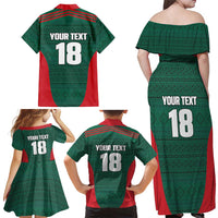 Custom Mexico Football Family Matching Off Shoulder Maxi Dress and Hawaiian Shirt Aztec Eagle Spirit - Wonder Print Shop