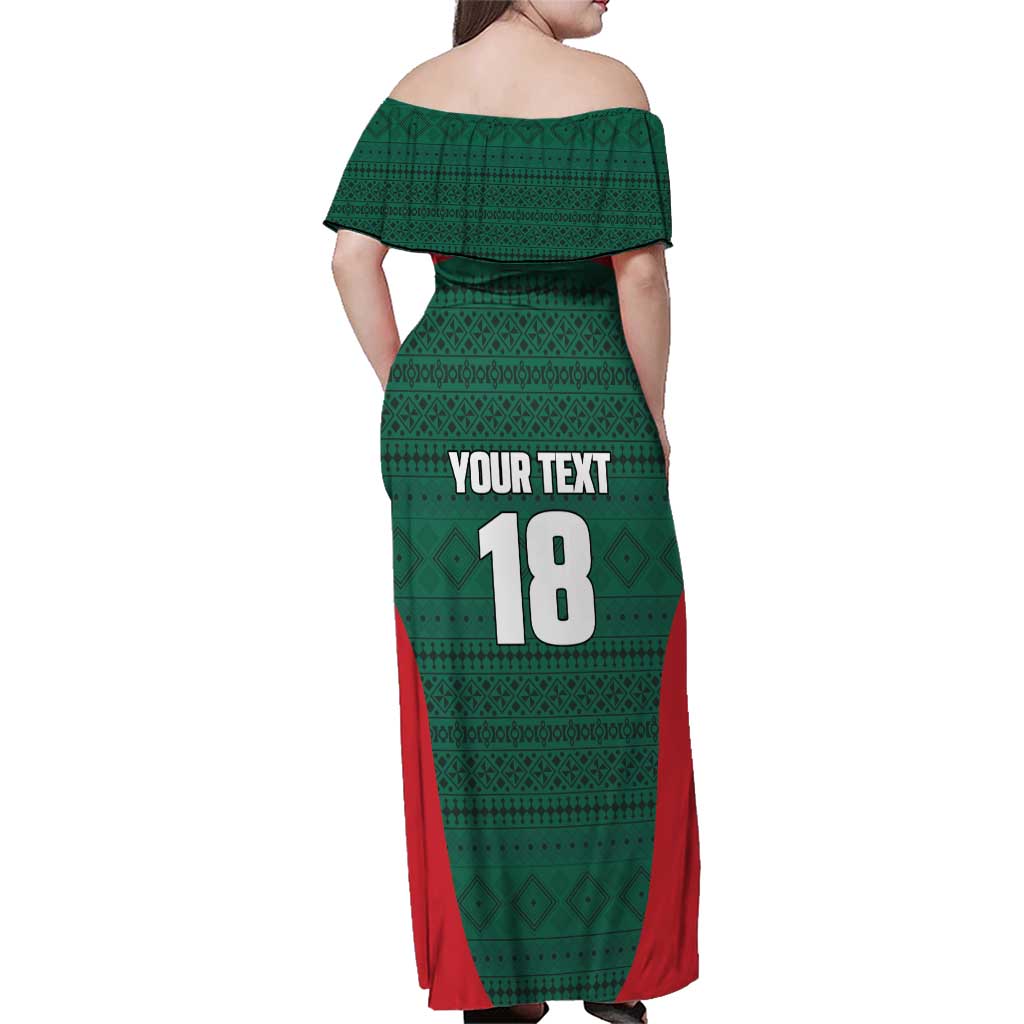 Custom Mexico Football Family Matching Off Shoulder Maxi Dress and Hawaiian Shirt Aztec Eagle Spirit - Wonder Print Shop