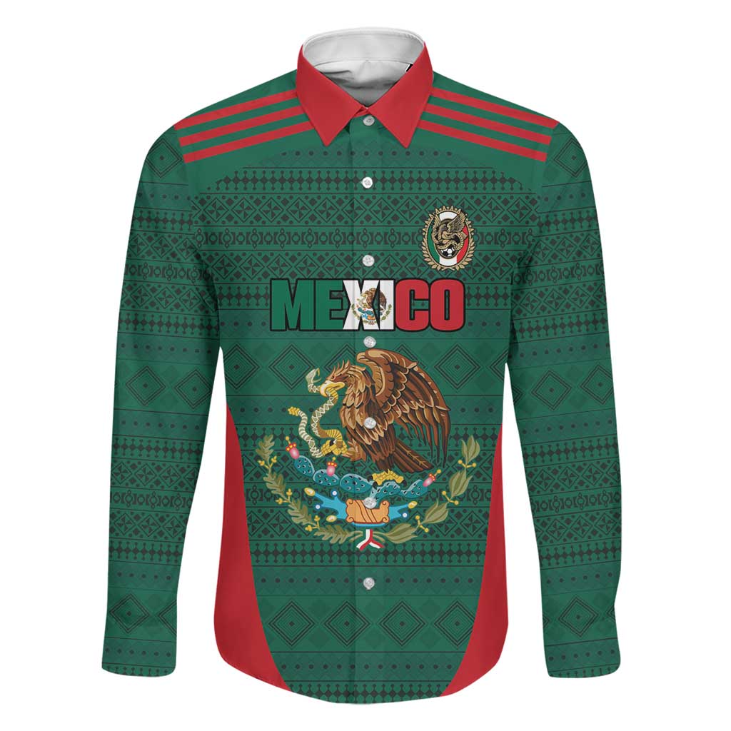 Custom Mexico Football Family Matching Off Shoulder Short Dress and Hawaiian Shirt Aztec Eagle Spirit - Wonder Print Shop