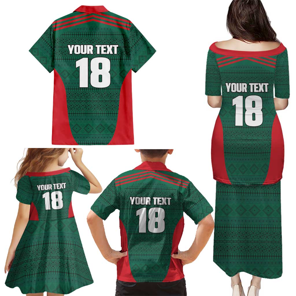 Custom Mexico Football Family Matching Puletasi and Hawaiian Shirt Aztec Eagle Spirit - Wonder Print Shop