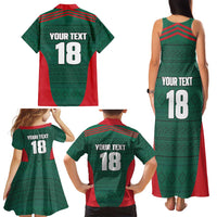 Custom Mexico Football Family Matching Tank Maxi Dress and Hawaiian Shirt Aztec Eagle Spirit - Wonder Print Shop
