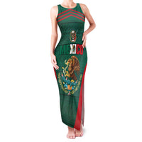 Custom Mexico Football Family Matching Tank Maxi Dress and Hawaiian Shirt Aztec Eagle Spirit - Wonder Print Shop