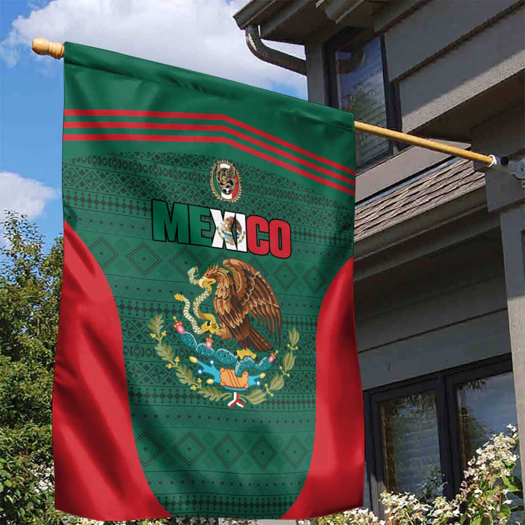 Mexico Football Garden Flag Aztec Eagle Spirit - Wonder Print Shop