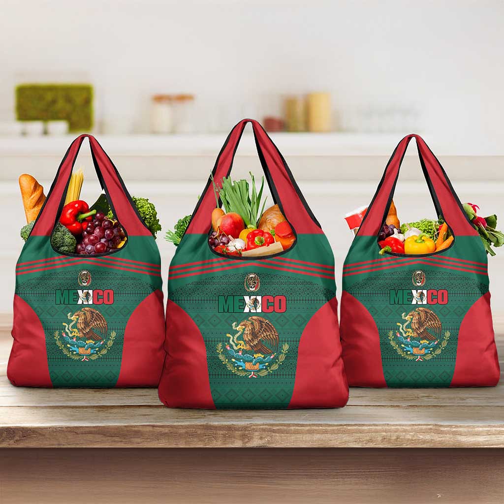 Mexico Football Grocery Bag Aztec Eagle Spirit - Wonder Print Shop