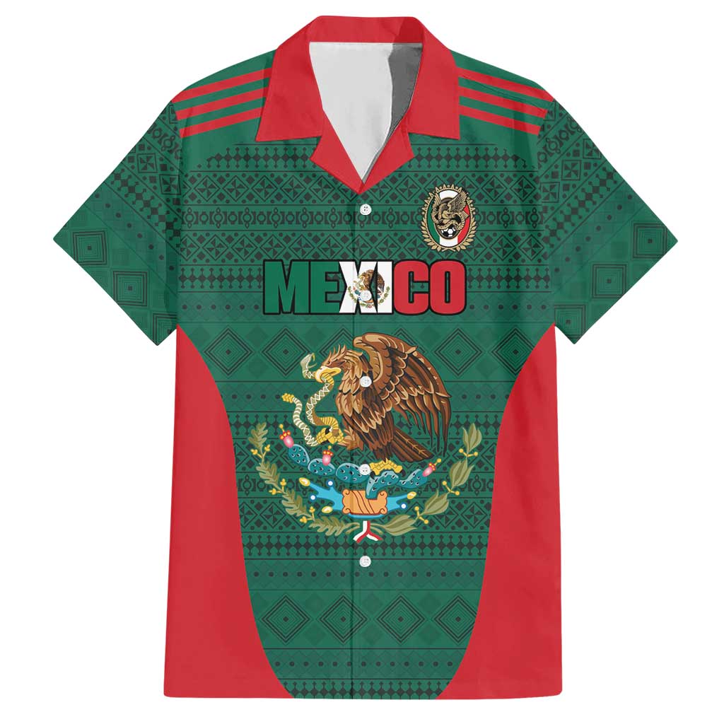 Custom Mexico Football Hawaiian Shirt Aztec Eagle Spirit - Wonder Print Shop