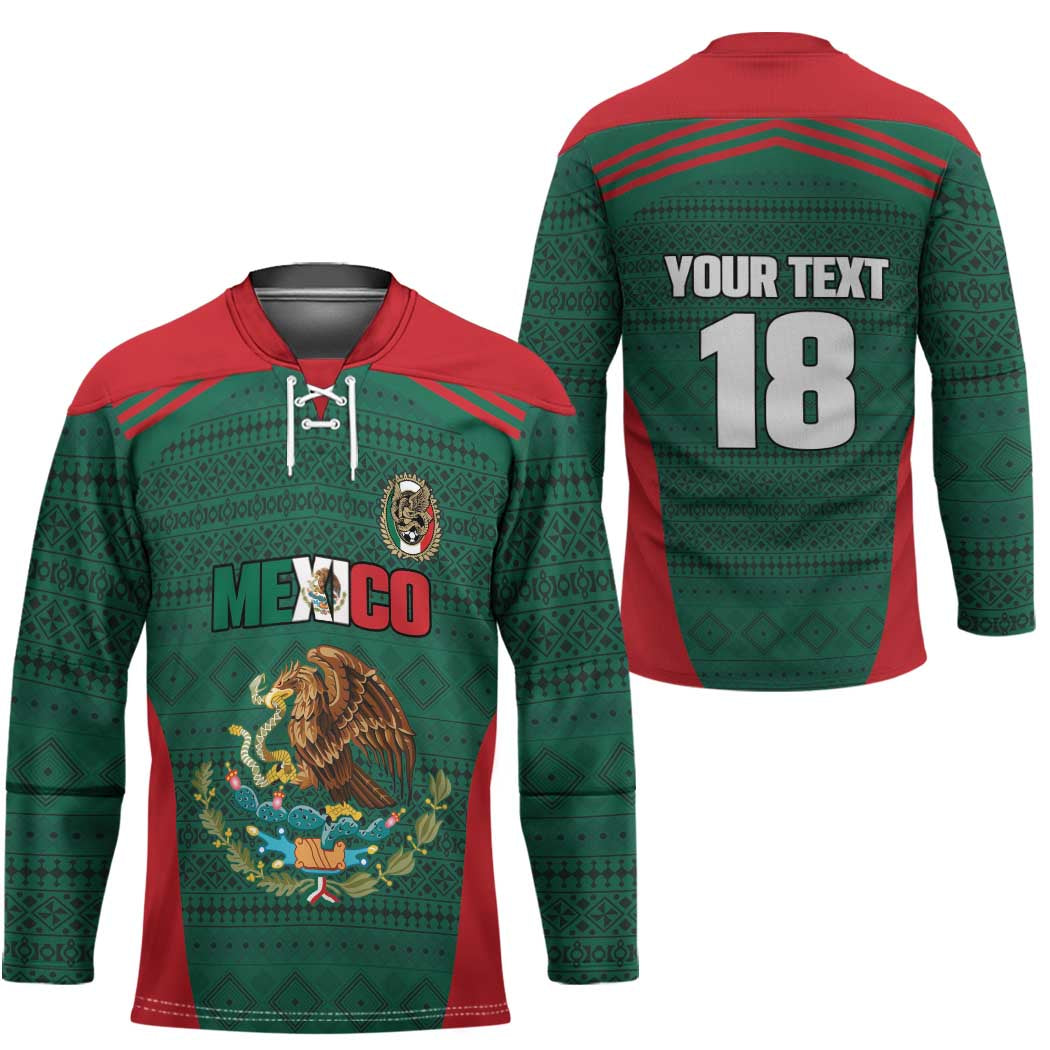 Custom Mexico Football Hockey Jersey Aztec Eagle Spirit - Wonder Print Shop
