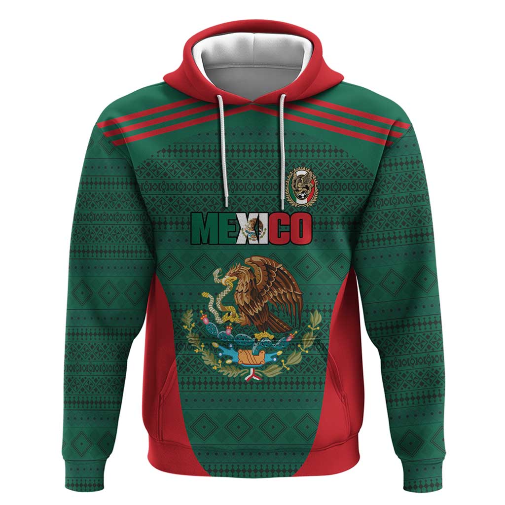 Custom Mexico Football Hoodie Aztec Eagle Spirit - Wonder Print Shop