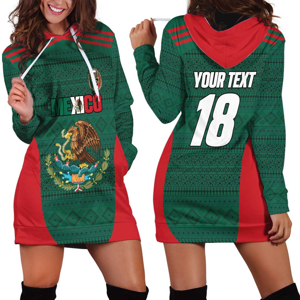 Custom Mexico Football Hoodie Dress Aztec Eagle Spirit - Wonder Print Shop
