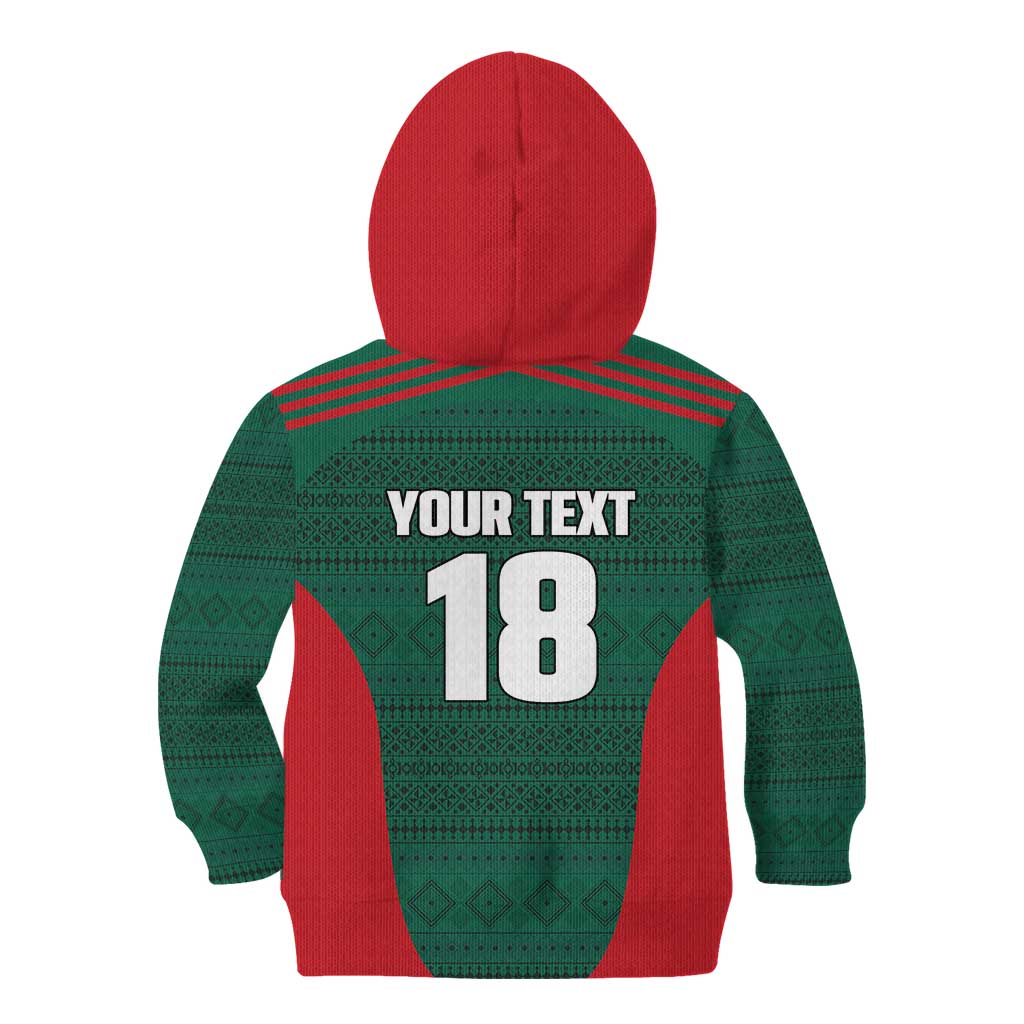 Custom Mexico Football Kid Hoodie Aztec Eagle Spirit - Wonder Print Shop