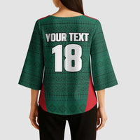 Custom Mexico Football Kimono Sleeve Blouse Aztec Eagle Spirit - Wonder Print Shop