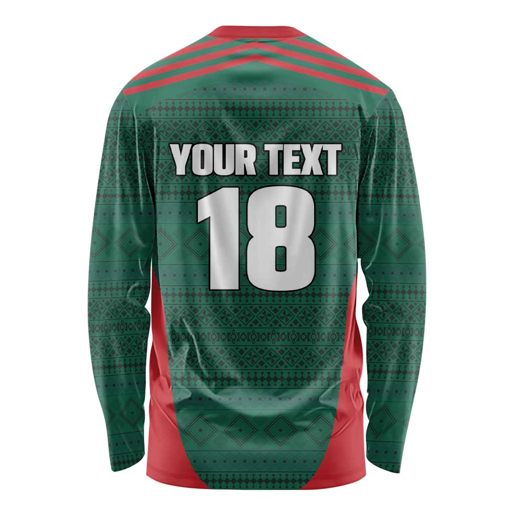 Custom Mexico Football Long Sleeve Shirt Aztec Eagle Spirit - Wonder Print Shop