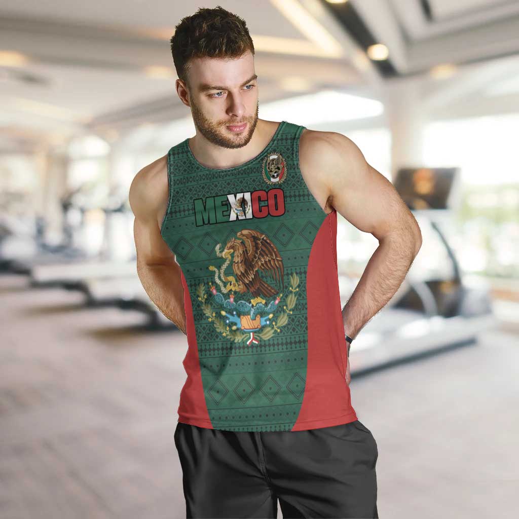Custom Mexico Football Men Tank Top Aztec Eagle Spirit - Wonder Print Shop