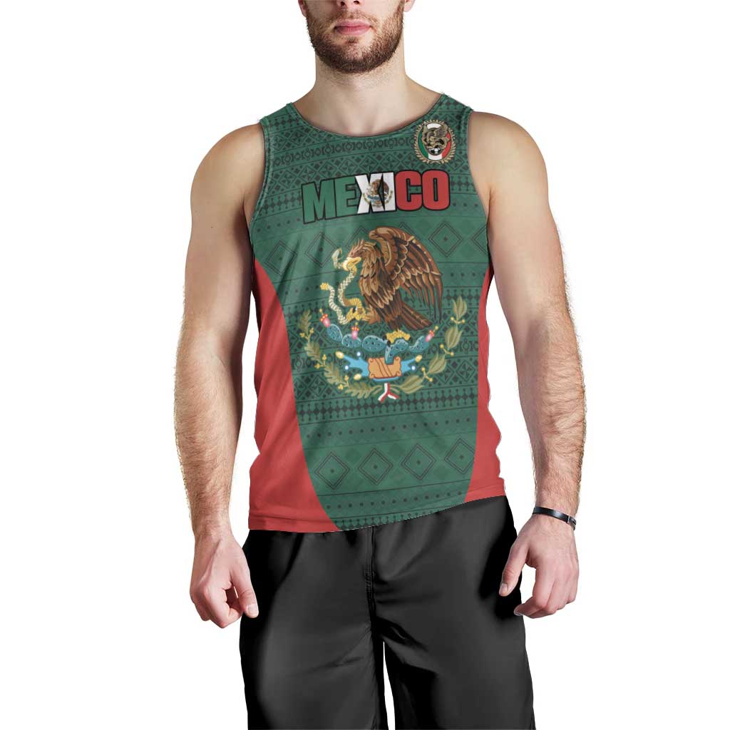 Custom Mexico Football Men Tank Top Aztec Eagle Spirit - Wonder Print Shop