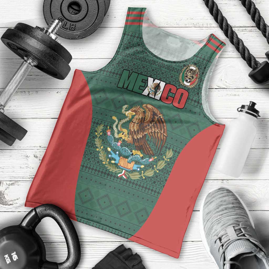 Custom Mexico Football Men Tank Top Aztec Eagle Spirit - Wonder Print Shop