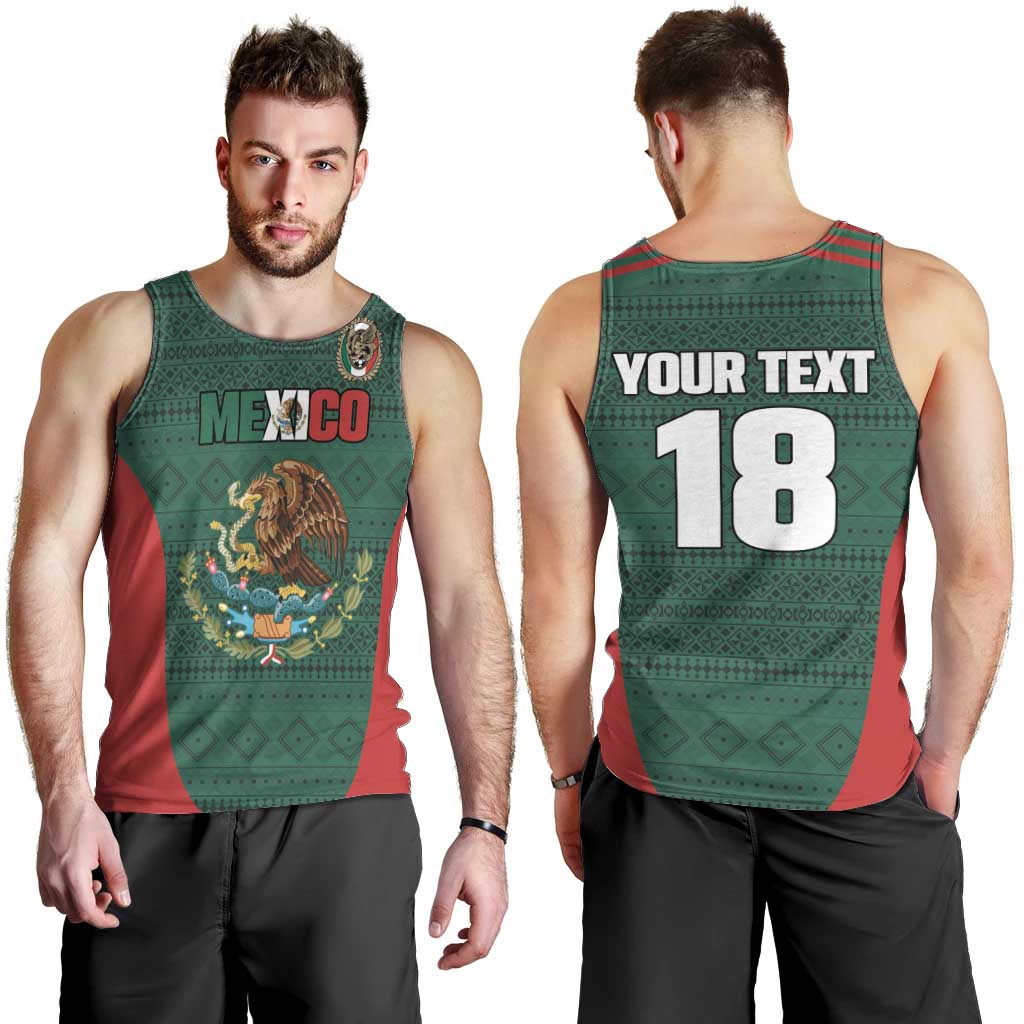 Custom Mexico Football Men Tank Top Aztec Eagle Spirit - Wonder Print Shop