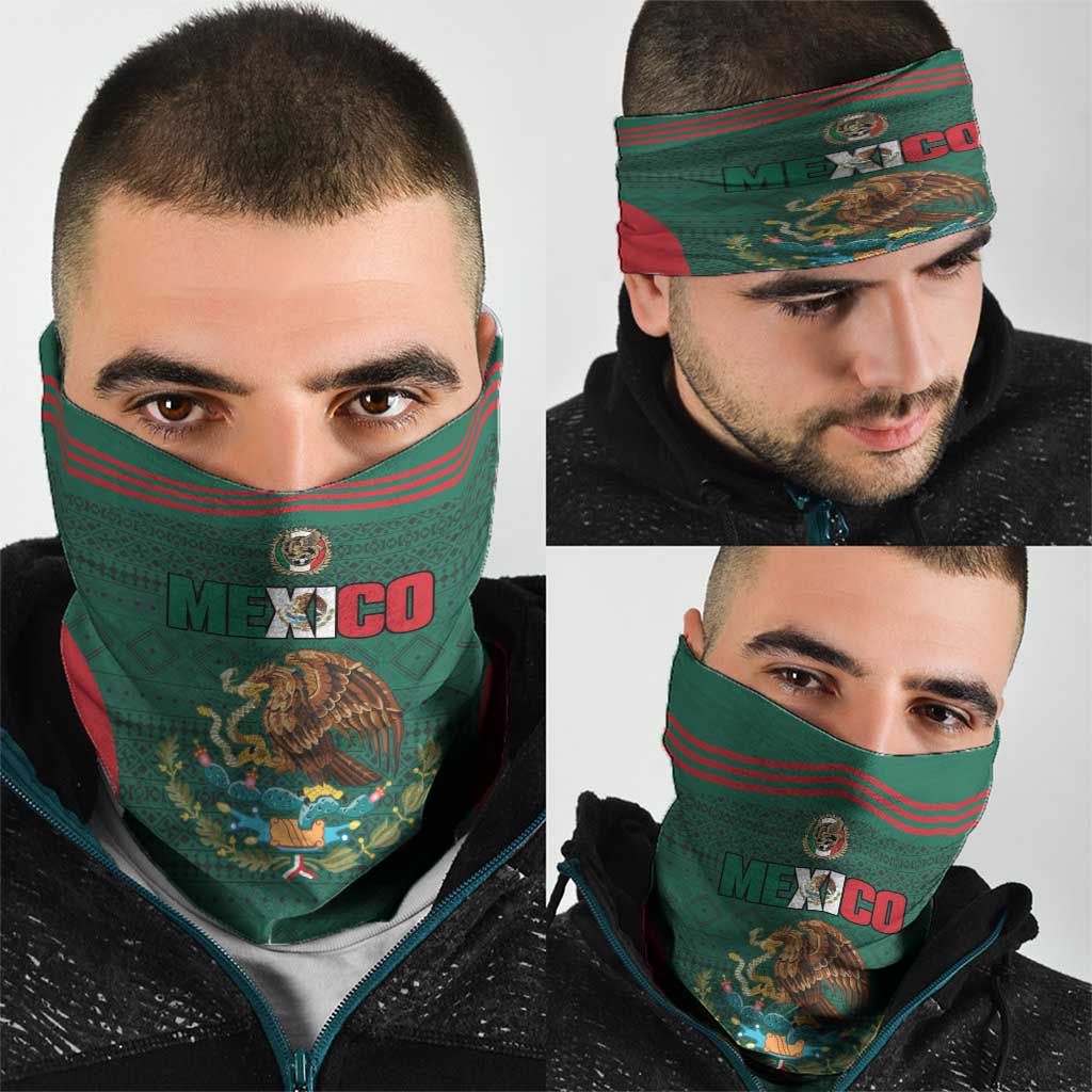 Mexico Football Neck Gaiter Aztec Eagle Spirit - Wonder Print Shop