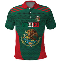 Custom Mexico Football Polo Shirt Aztec Eagle Spirit - Wonder Print Shop