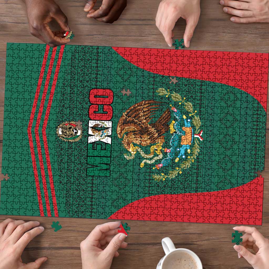 Mexico Football Puzzle Aztec Eagle Spirit - Wonder Print Shop