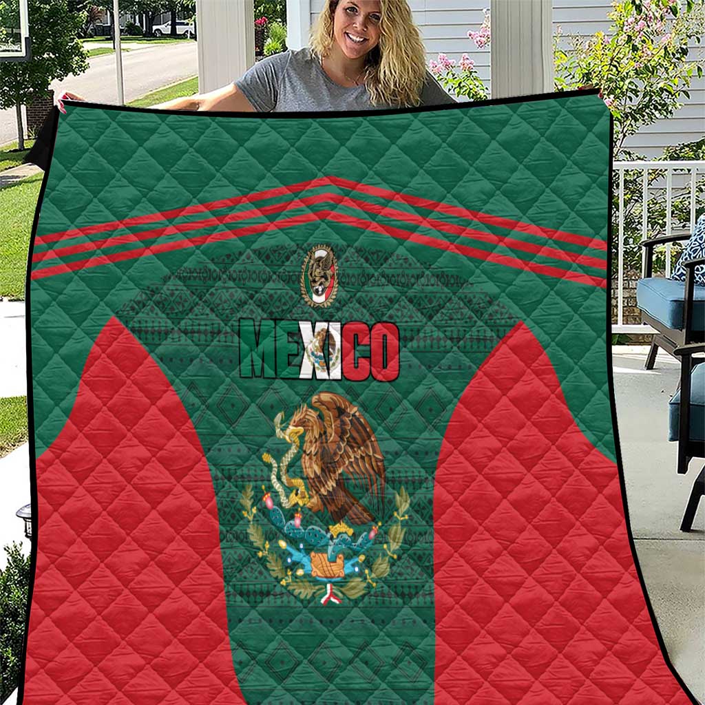 Mexico Football Quilt Aztec Eagle Spirit - Wonder Print Shop