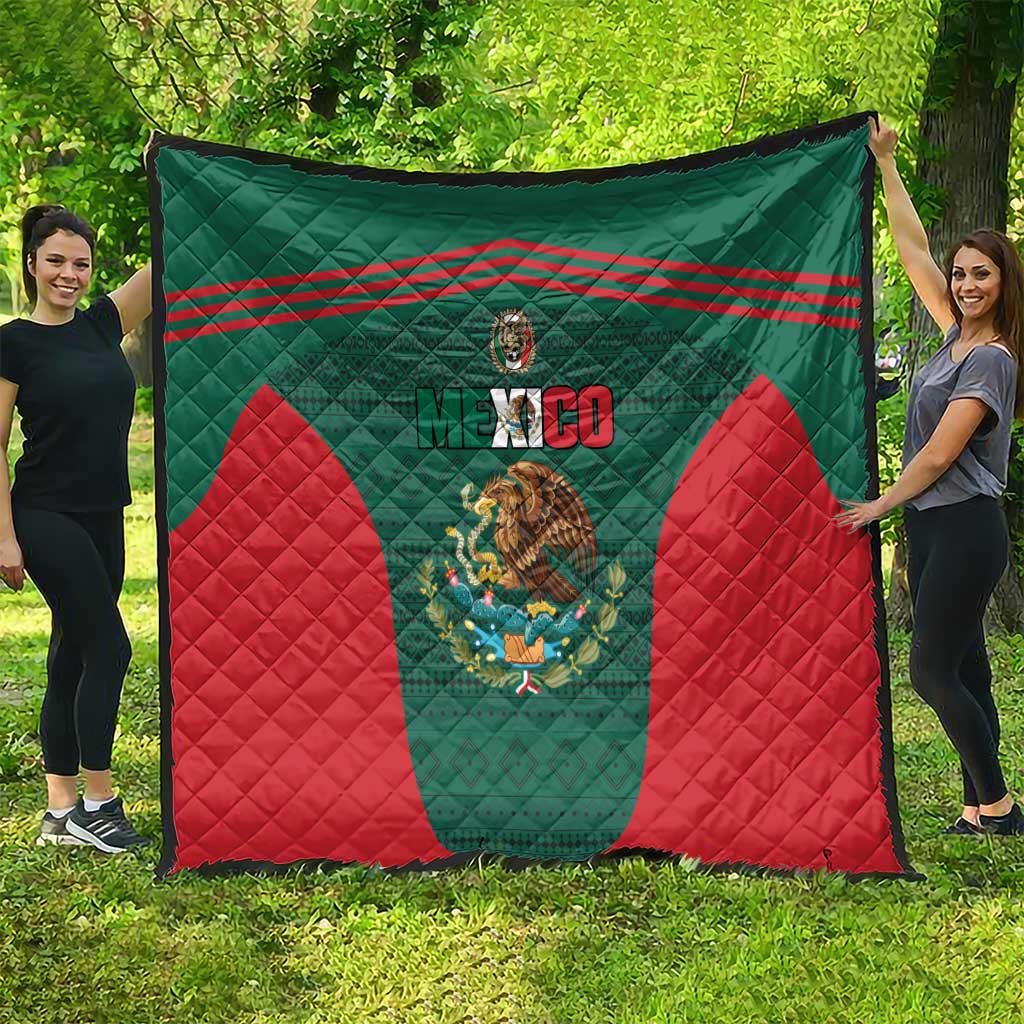Mexico Football Quilt Aztec Eagle Spirit - Wonder Print Shop