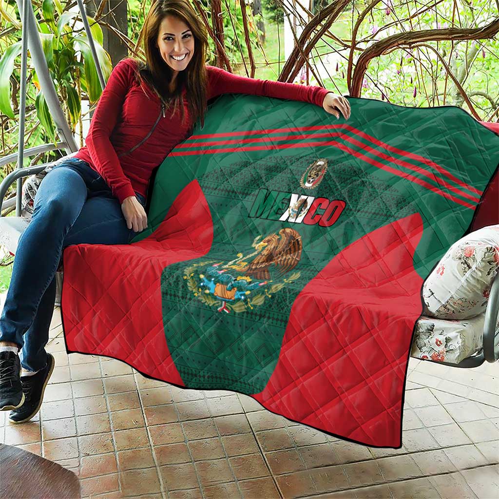 Mexico Football Quilt Aztec Eagle Spirit - Wonder Print Shop