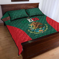 Mexico Football Quilt Bed Set Aztec Eagle Spirit - Wonder Print Shop