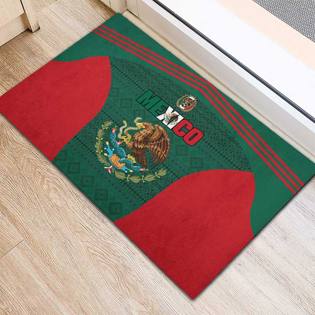 Mexico Football Rubber Doormat Aztec Eagle Spirit - Wonder Print Shop