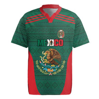 Custom Mexico Football Rugby Jersey Aztec Eagle Spirit - Wonder Print Shop