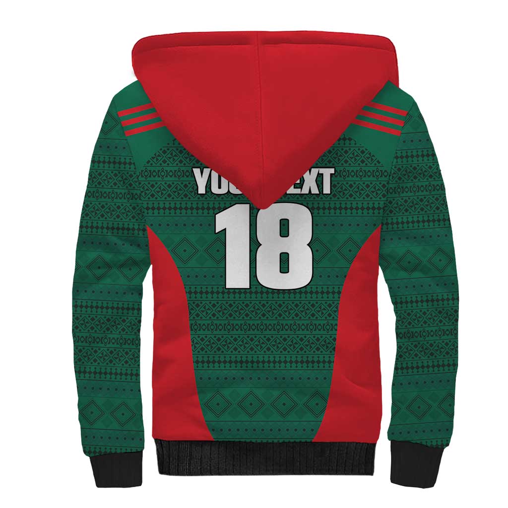 Custom Mexico Football Sherpa Hoodie Aztec Eagle Spirit - Wonder Print Shop