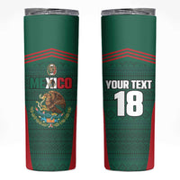 Custom Mexico Football Skinny Tumbler Aztec Eagle Spirit - Wonder Print Shop