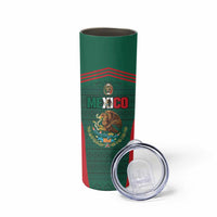 Custom Mexico Football Skinny Tumbler Aztec Eagle Spirit - Wonder Print Shop