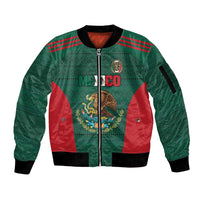Custom Mexico Football Sleeve Zip Bomber Jacket Aztec Eagle Spirit - Wonder Print Shop