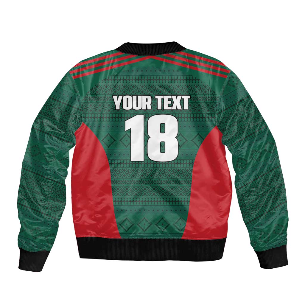 Custom Mexico Football Sleeve Zip Bomber Jacket Aztec Eagle Spirit - Wonder Print Shop