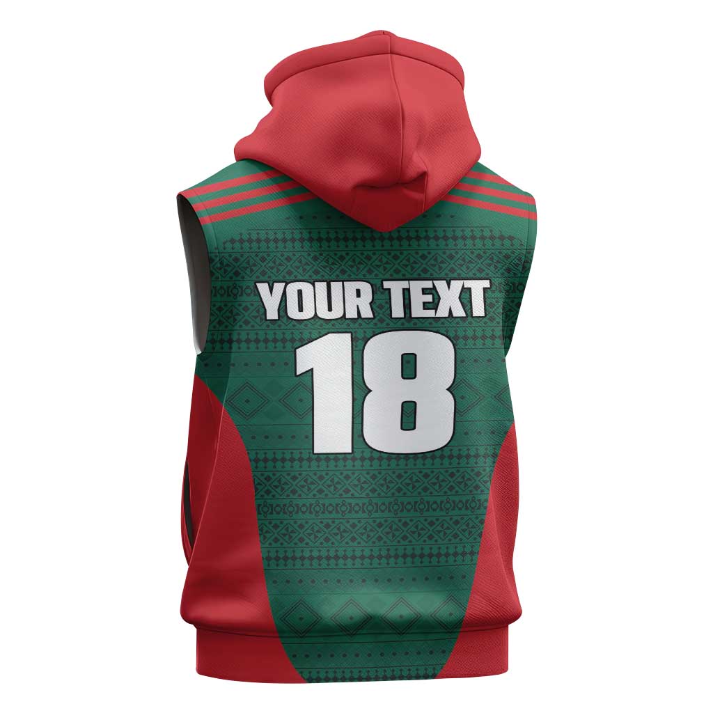 Custom Mexico Football Sleeveless Zip Hoodie Aztec Eagle Spirit - Wonder Print Shop