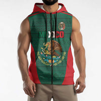 Custom Mexico Football Sleeveless Zip Hoodie Aztec Eagle Spirit - Wonder Print Shop