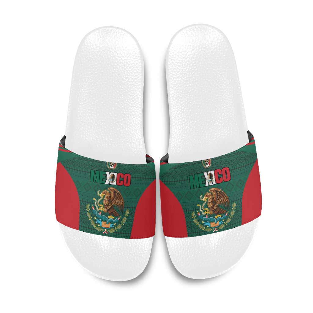 Mexico Football Slide Sandals Aztec Eagle Spirit - Wonder Print Shop