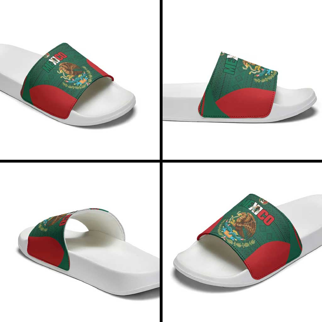 Mexico Football Slide Sandals Aztec Eagle Spirit - Wonder Print Shop